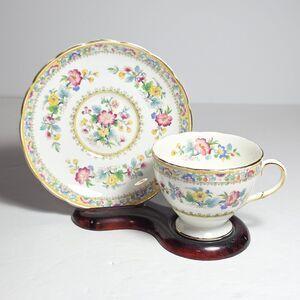 Foley Teacup and Saucer Pink Yellow Flowers